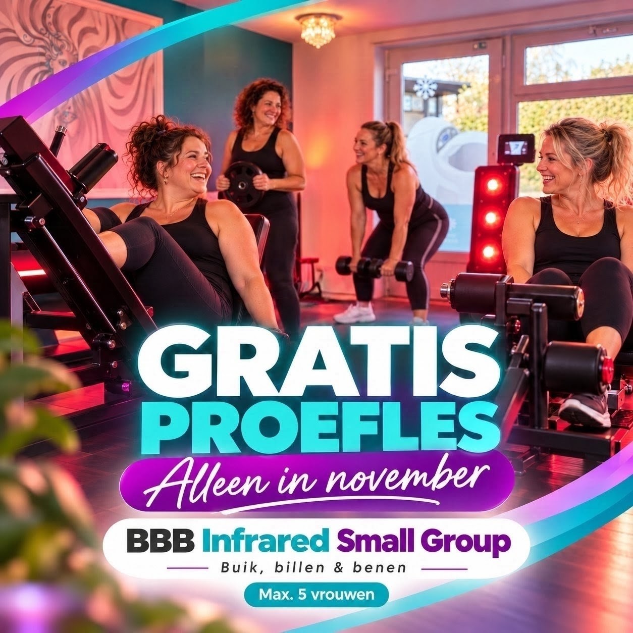 BBB Infrared Small Group Training: gratis proefles alleen in november, maximaal 5 vrouwen